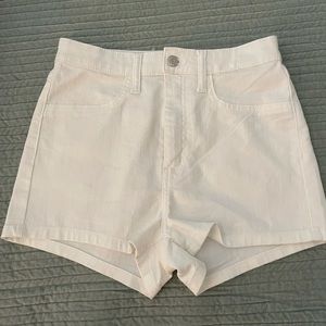 High-Waisted White Denim Shorts size md